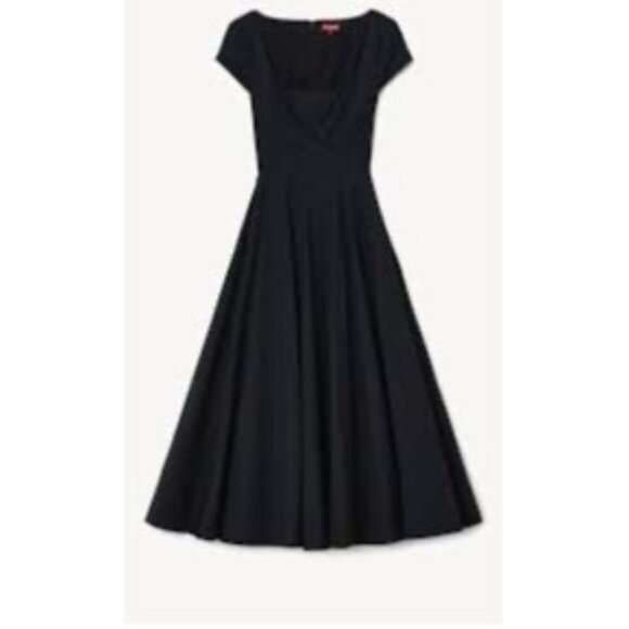 New Staud Wells Short Sleeve Dress Black Sz 14 - Picture 5 of 9